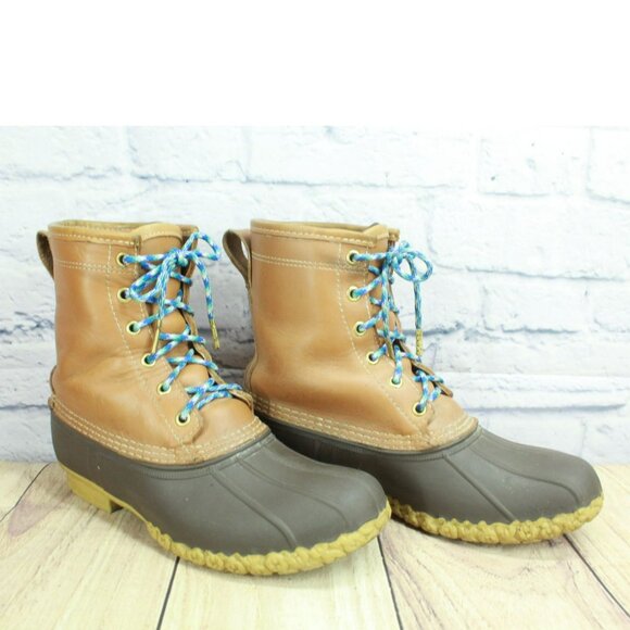 LL Bean Brown Leather 8' Gore-tex Insulated Mid Calf Duck Boots Size 8 M - Picture 3 of 11